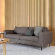 Omaha 3-Seater Sofa Dark 19 Fabric, Base Steel – Brown – image 6