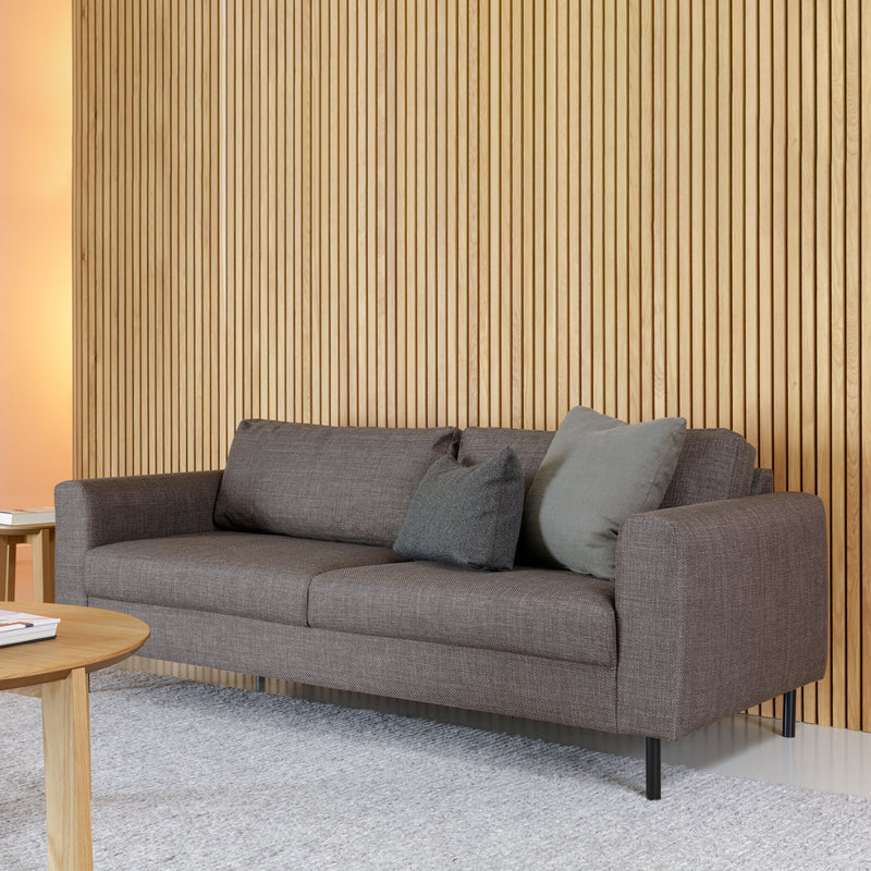 Omaha 3-Seater Sofa Dark 19 Fabric, Base Steel – Brown – image 6