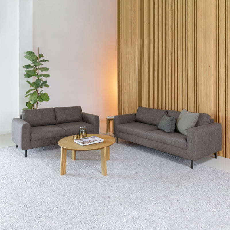 Omaha 3-Seater Sofa Dark 19 Fabric, Base Steel – Brown – image 7