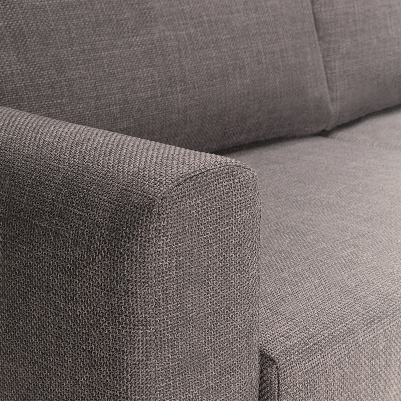 Omaha 3-Seater Sofa Dark 19 Fabric, Base Steel – Brown – image 9