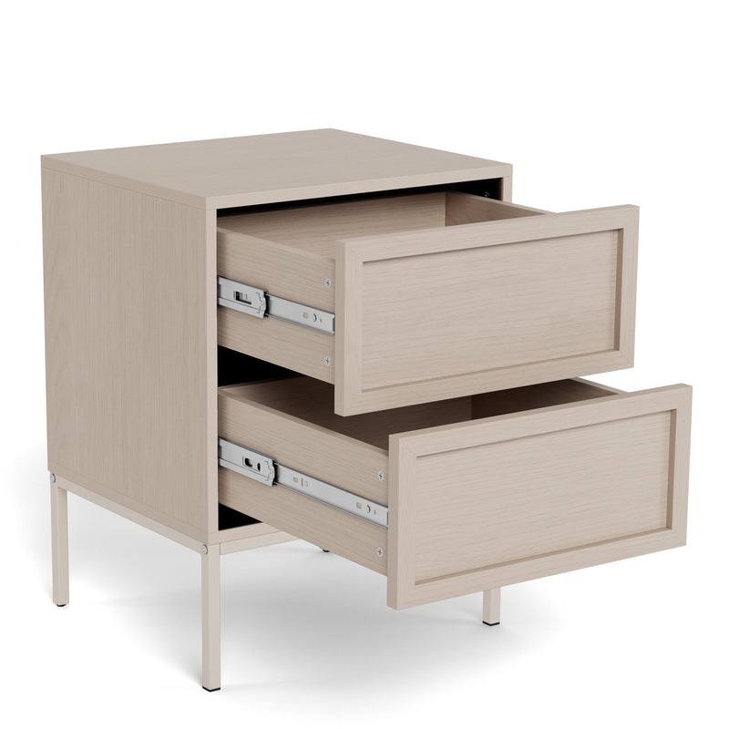 Palmdale Bedside Table with 2 Drawers in Grey – image 11