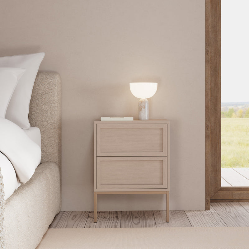 Palmdale Bedside Table with 2 Drawers in Grey – image 6