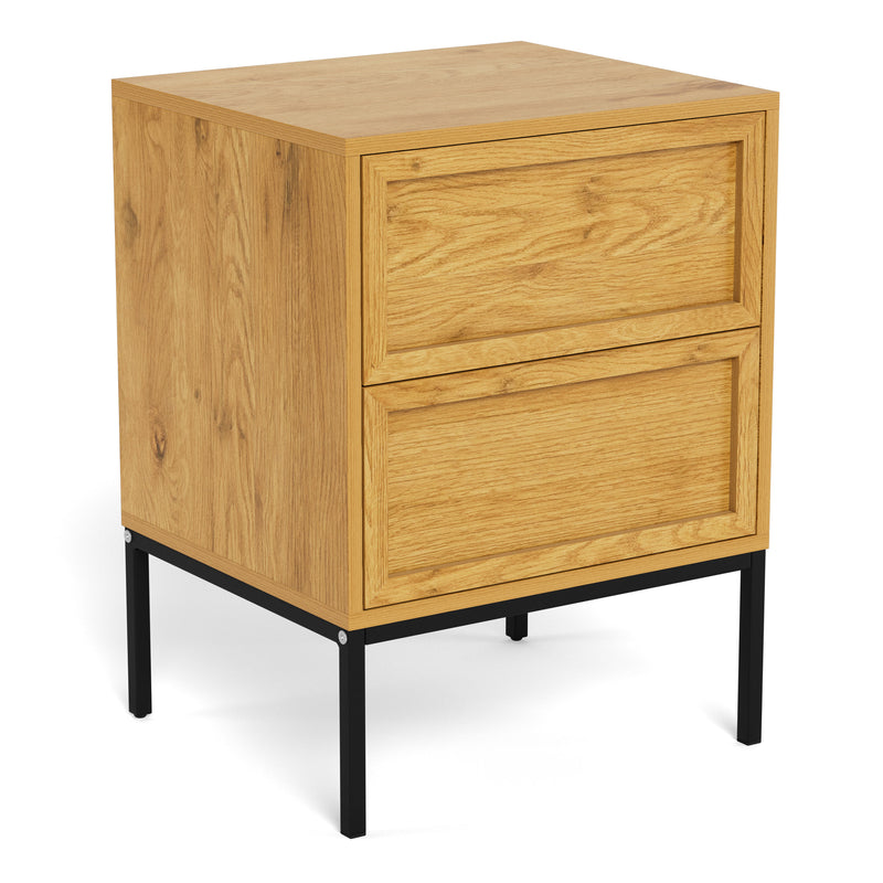 Palmdale Bedside Table with 2 Drawers in Wild Oak – image 1