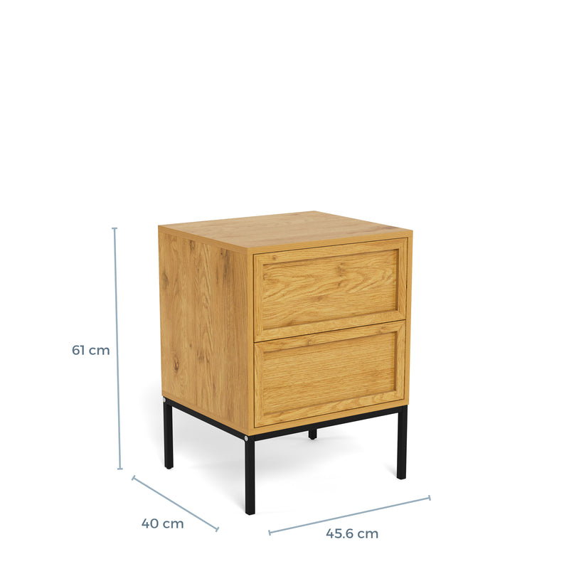 Palmdale Bedside Table with 2 Drawers in Wild Oak – image 12