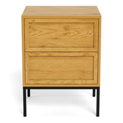 Palmdale Bedside Table with 2 Drawers in Wild Oak – image 2