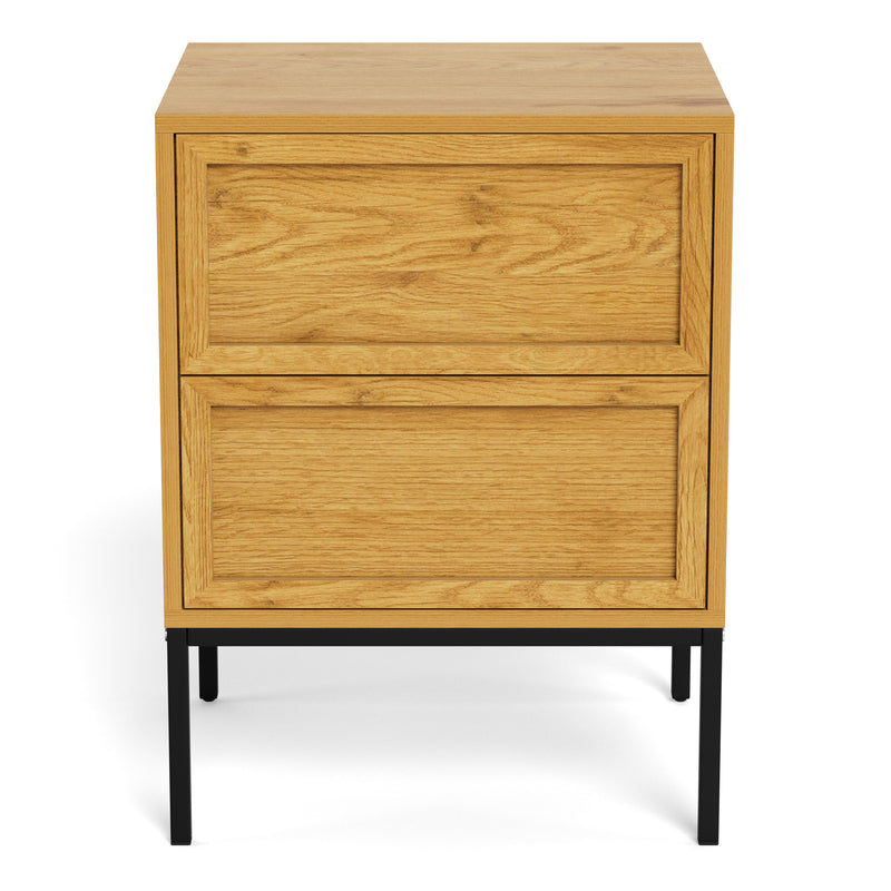Palmdale Bedside Table with 2 Drawers in Wild Oak – image 2