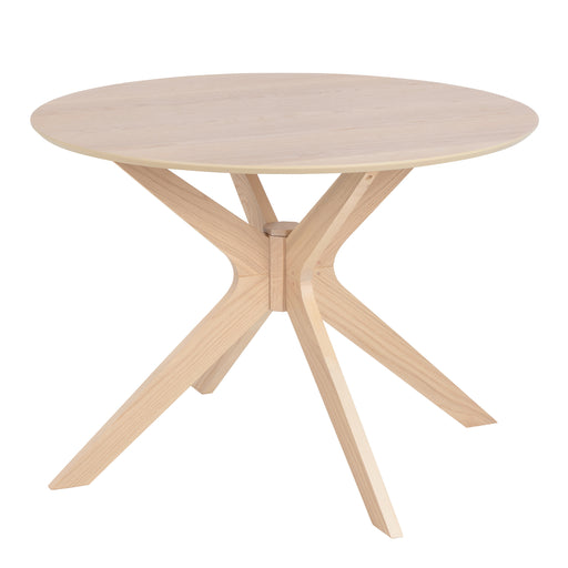I_Duncan Round Dining Table in White Oak Included 4 Cassandra Dining Chair with Armrest in White Oak – image 2