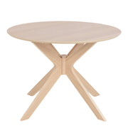 I_Duncan Round Dining Table in White Oak Included 4 Cassandra Dining Chair with Armrest in White Oak – image 3