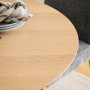 I_Duncan Round Dining Table in White Oak Included 4 Cassandra Dining Chair with Armrest in White Oak – image 4