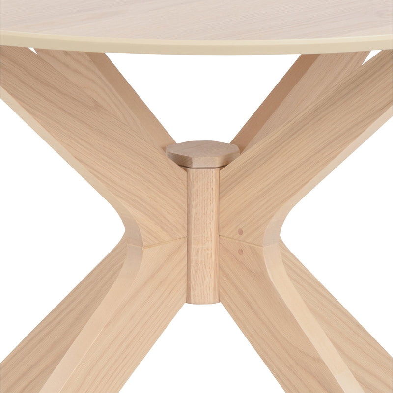 I_Duncan Round Dining Table in White Oak Included 4 Cassandra Dining Chair with Armrest in White Oak – image 5