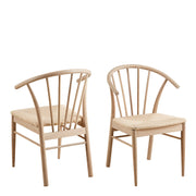 I_Duncan Round Dining Table in White Oak Included 4 Cassandra Dining Chair with Armrest in White Oak – image 6