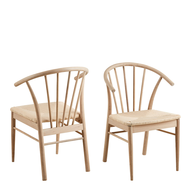 I_Duncan Round Dining Table in White Oak Included 4 Cassandra Dining Chair with Armrest in White Oak – image 6