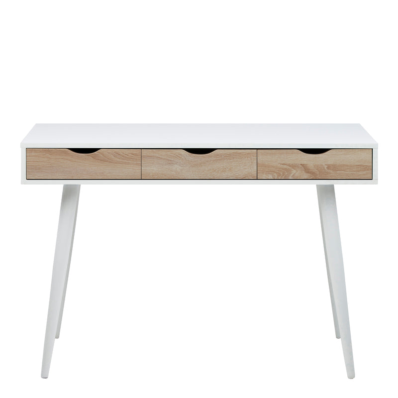 Neptun 3 Drawer Desk with 3 Drawers – White & Oak – image 2