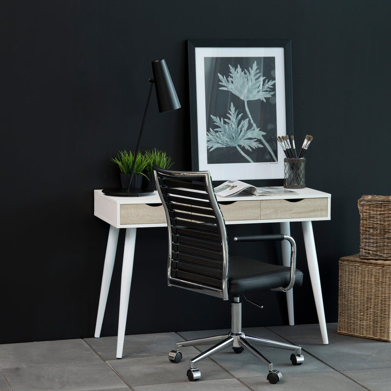 Neptun 3 Drawer Desk with 3 Drawers – White & Oak – image 6