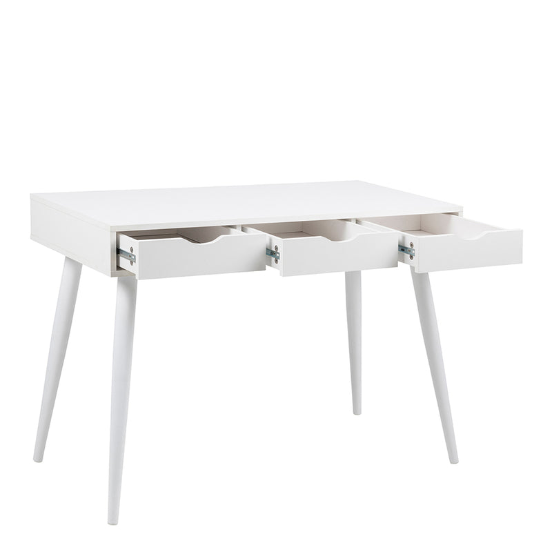 Neptun 3 Drawer Desk with 3 Drawers – White – image 3