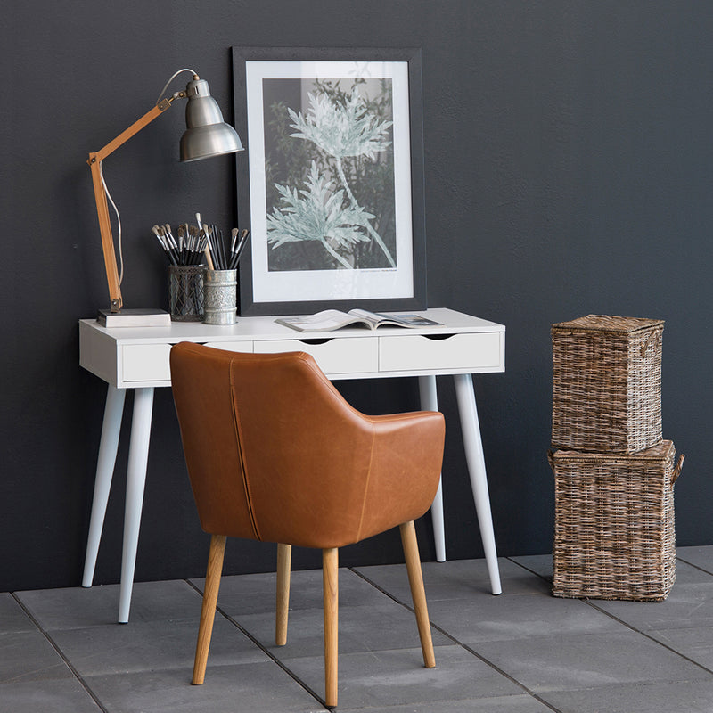 Neptun 3 Drawer Desk with 3 Drawers – White – image 5