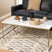 Alisma Coffee Table with White Marble Top – image 3