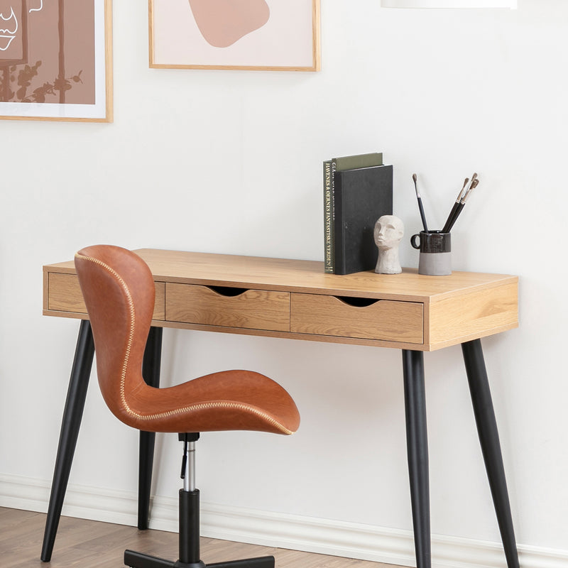 Neptun 3 Drawer Desk with 3 Drawers – Oak – image 8