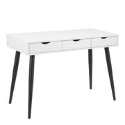 Neptun 3 Drawer Office Desk in White with Black Legs – image 1