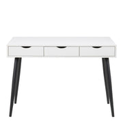 Neptun 3 Drawer Office Desk in White with Black Legs – image 2