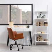 Neptun 3 Drawer Office Desk in White with Black Legs – image 4