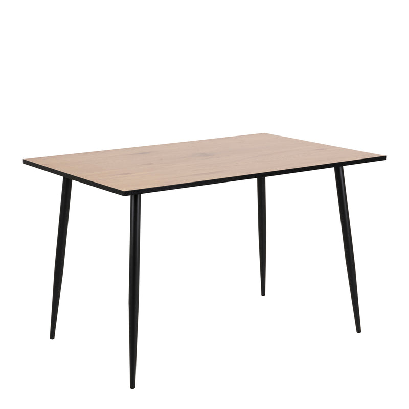 Wilma Dining Table with Oak Top & Black Legs Included 4 Celia Dining Chair in Light Grey – image 2