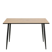 Wilma Dining Table with Oak Top & Black Legs Included 4 Celia Dining Chair in Light Grey – image 3