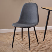 Wilma Dining Table with Oak Top & Black Legs Included 4 Celia Dining Chair in Light Grey – image 6