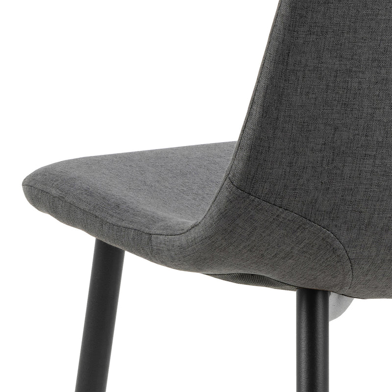 Wilma Dining Table with Oak Top & Black Legs Included 4 Celia Dining Chair in Light Grey – image 7