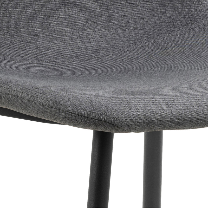 Wilma Dining Table with Oak Top & Black Legs Included 4 Celia Dining Chair in Light Grey – image 8