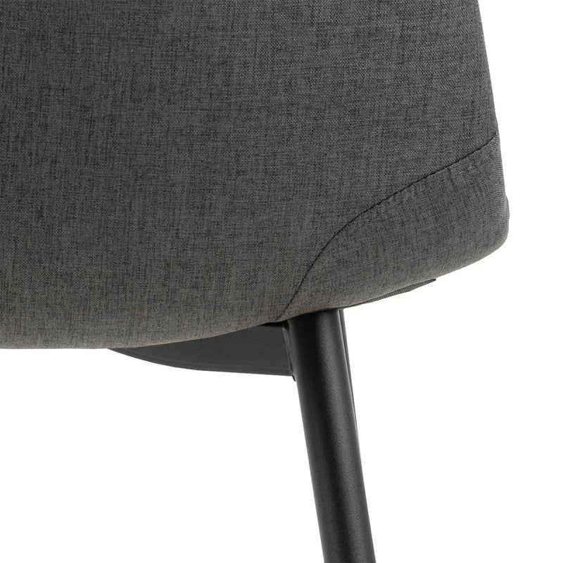 Wilma Dining Table with Oak Top & Black Legs Included 4 Celia Dining Chair in Light Grey – image 9