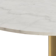 Corby Round Coffee Table with White Polished Marble Top & Gold Base – image 4