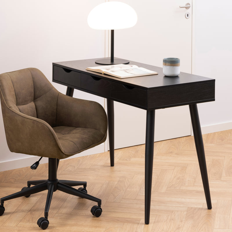 Neptun 3 Drawer Desk with 3 Drawers – Black – image 6