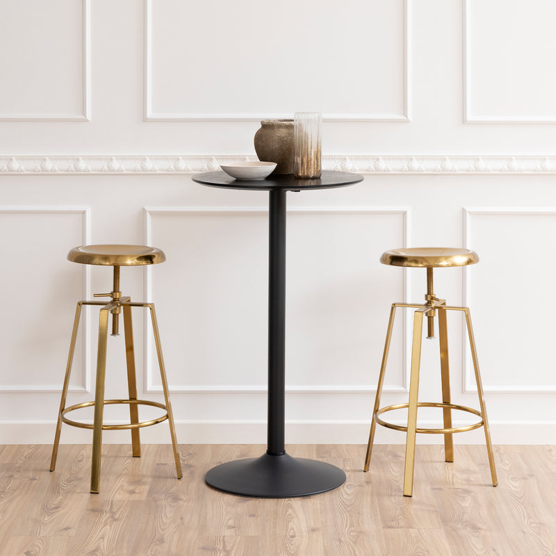 Ibiza Tall Round Bar Table with Black Ash Top and Matt Black Base – image 2