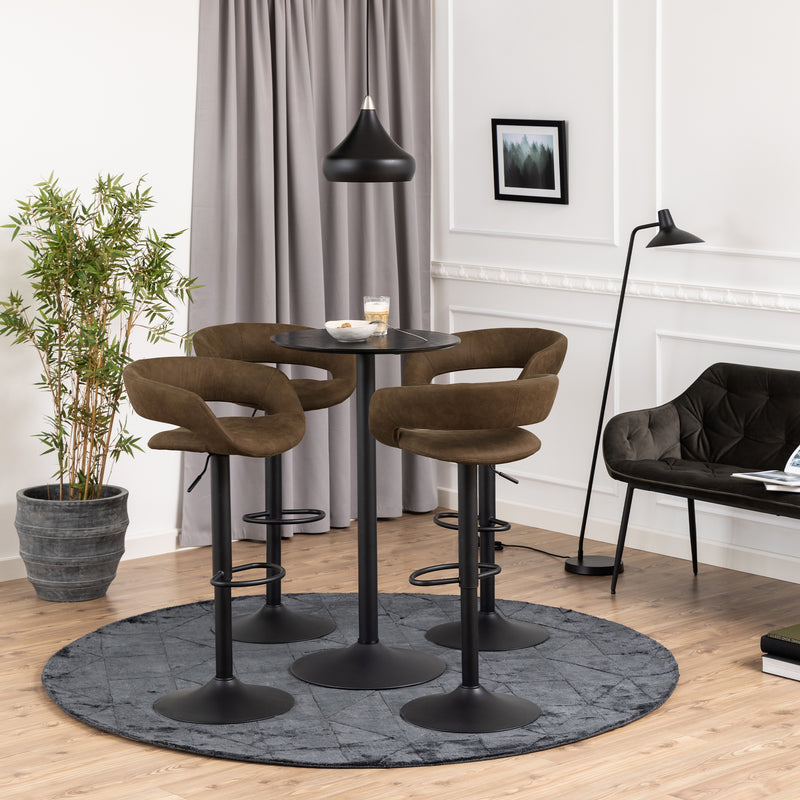 Ibiza Tall Round Bar Table with Black Ash Top and Matt Black Base – image 3