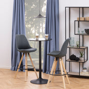 Ibiza Tall Round Bar Table with Black Ash Top and Matt Black Base – image 5