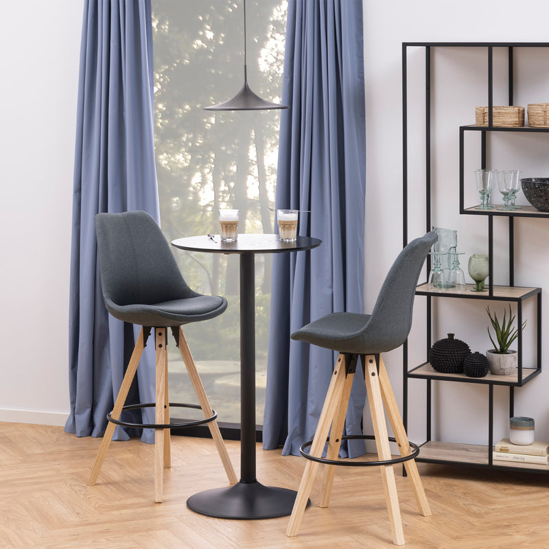Ibiza Tall Round Bar Table with Black Ash Top and Matt Black Base – image 5