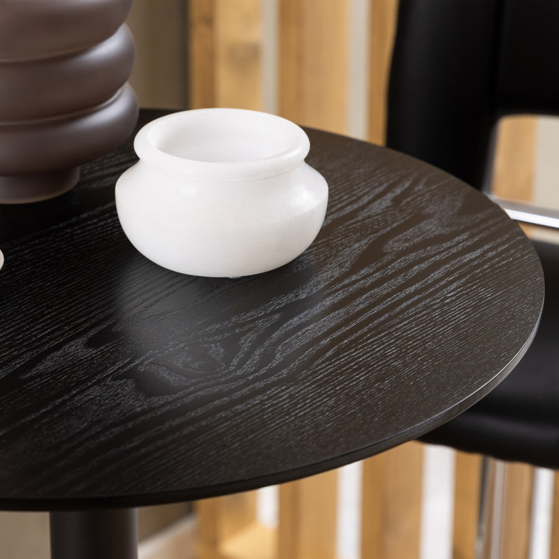 Ibiza Tall Round Bar Table with Black Ash Top and Matt Black Base – image 6
