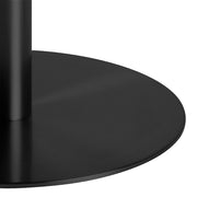 Corby Round Dining Table with White Polished Marble Top & Black Base includes 4 Batilda Dining Chairs in Dark Grey – image 6