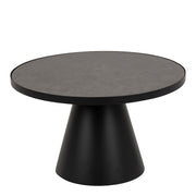 Soli Round Ceramic Coffee Table in Black 65.7x40cm – image 1