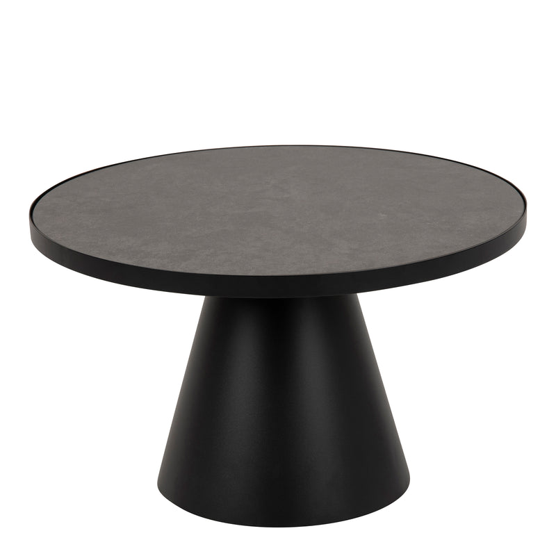 Soli Round Ceramic Coffee Table in Black 65.7x40cm – image 1