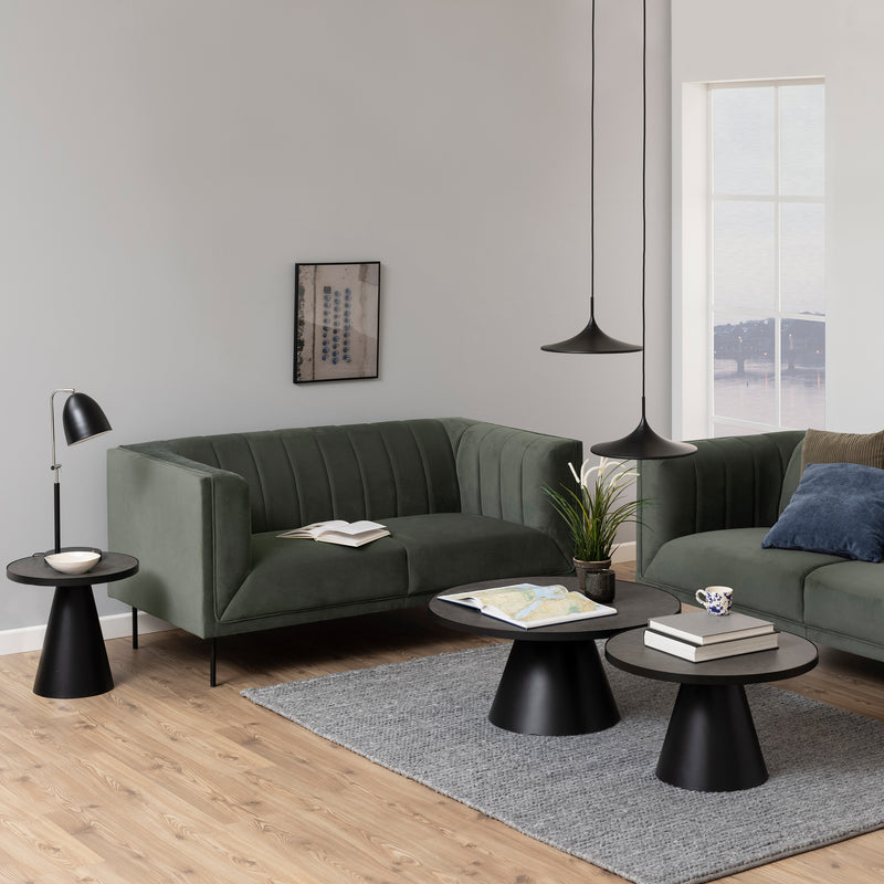 Soli Round Ceramic Coffee Table in Black 65.7x40cm – image 2