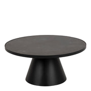 Soli Low Round Ceramic Coffee Table in Black 85.7x40cm – image 1