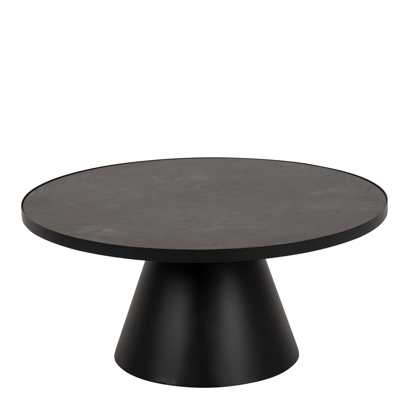 Soli Low Round Ceramic Coffee Table in Black 85.7x40cm – image 1