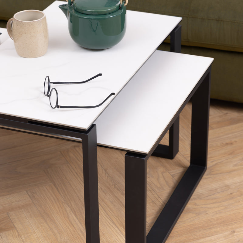Katrine Coffee Table Set – White – image 4