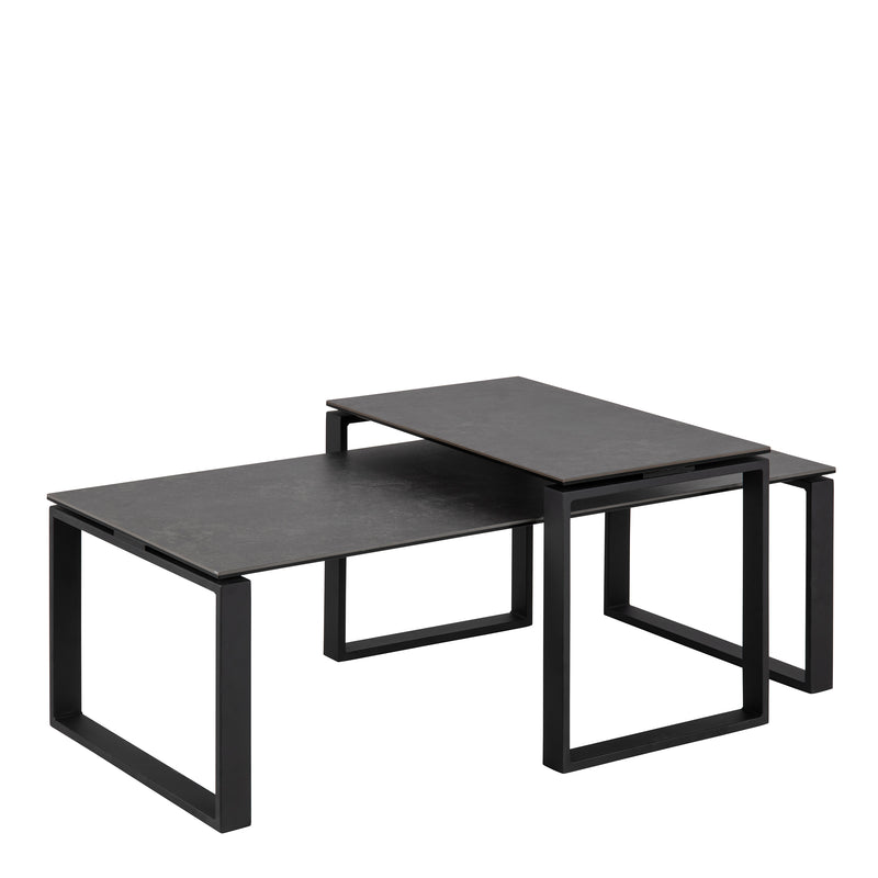 Katrine Ceramic Coffee Table Set in Black – image 1