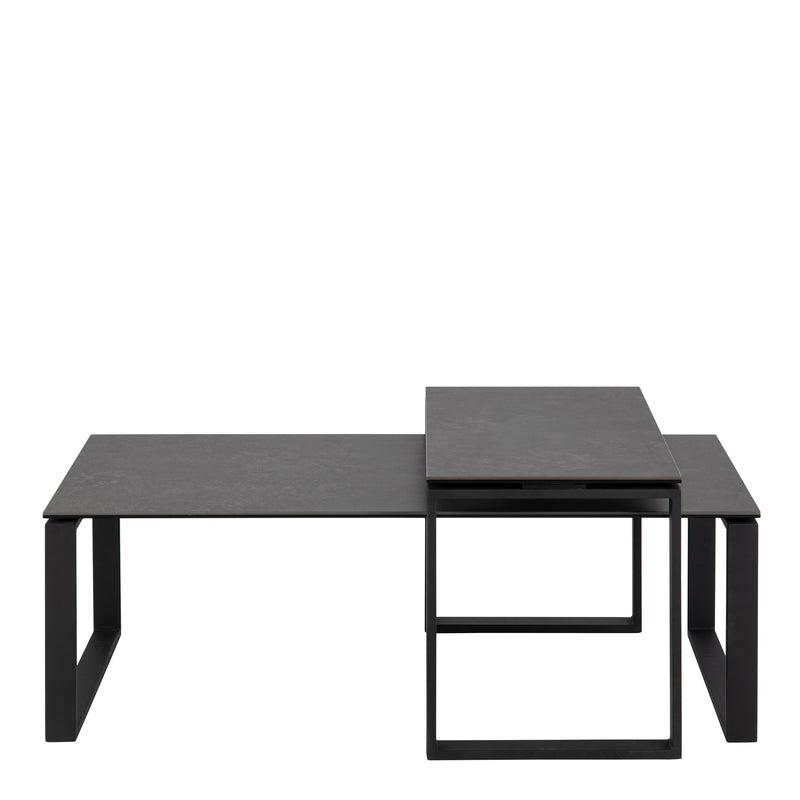 Katrine Ceramic Coffee Table Set in Black – image 2