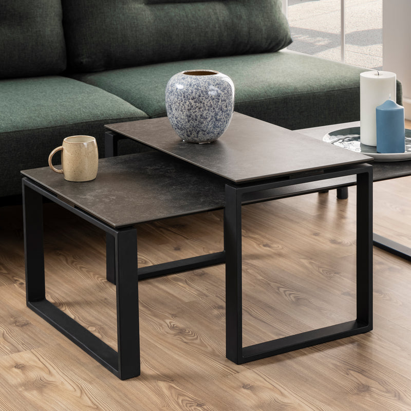 Katrine Ceramic Coffee Table Set in Black – image 4