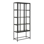 Seaford Tall Black Metal 2 Door Display Cabinet – image 1