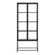 Seaford Tall Black Metal 2 Door Display Cabinet – image 2